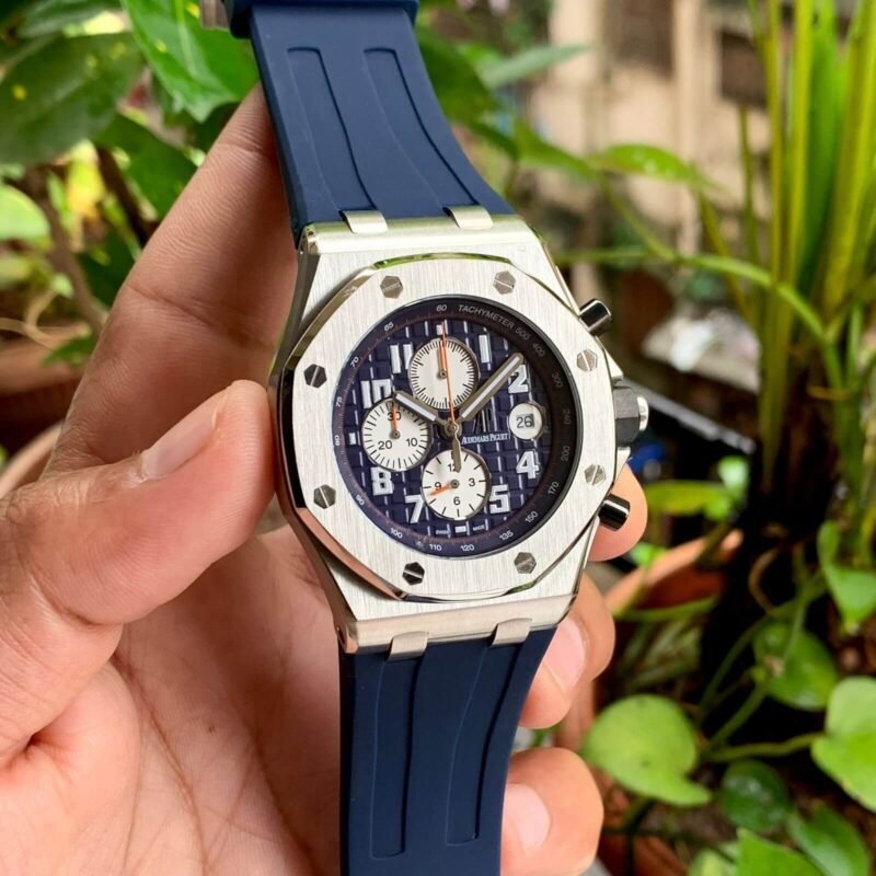 Audemars Piguet Chronograph Silver Blue Steel Quartz