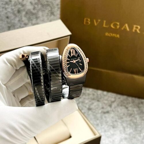 Bvlgari Serpenti Spiga Rose Gold Black Dial