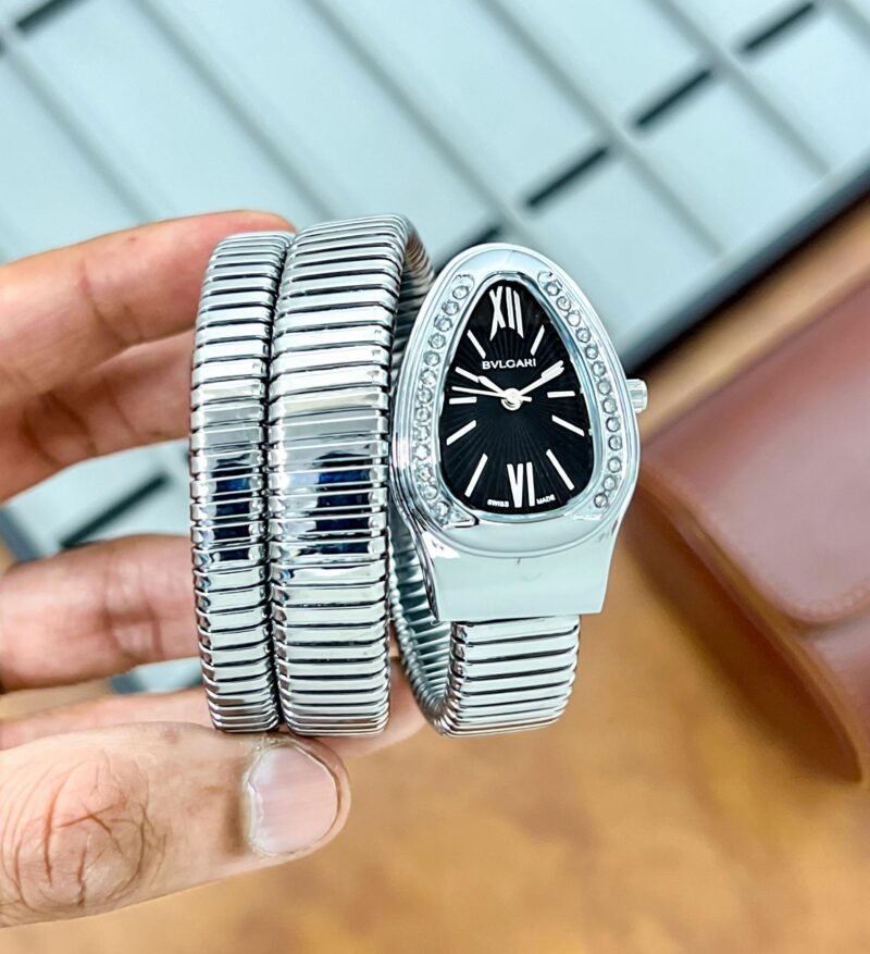 Bvlgari Serpenti Tubogas Silver Black Dial