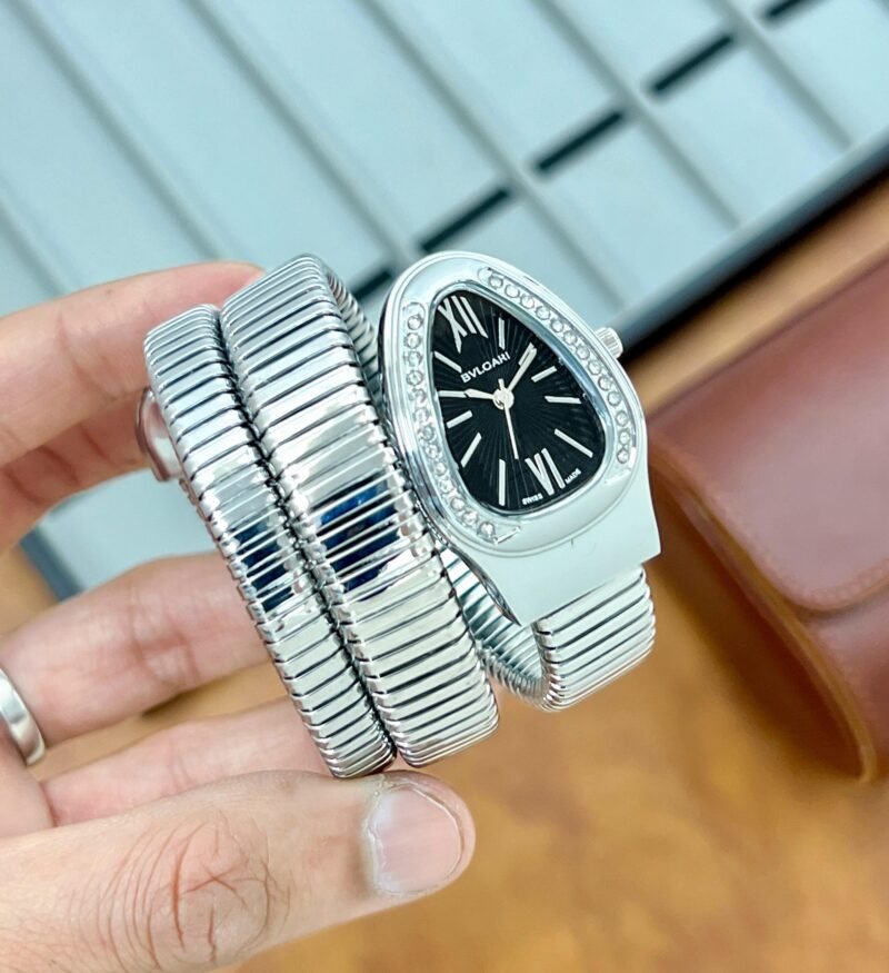 Bvlgari Serpenti Tubogas Silver Black Dial