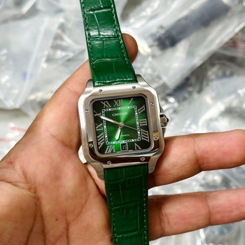 Cartier Santos De Cartier Automatic Green Silver