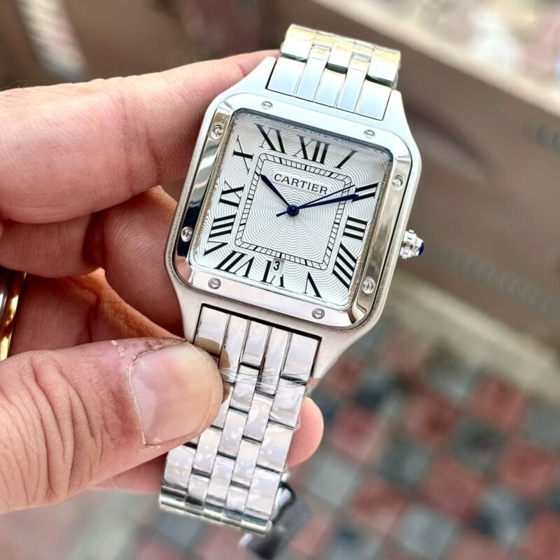 Cartier Santos Dumont Silver White Dial