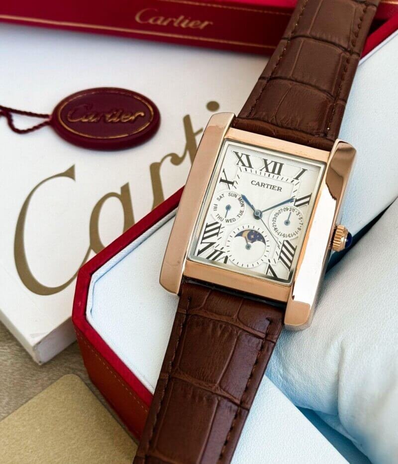 Cartier Tank Chronograph Leather Watch