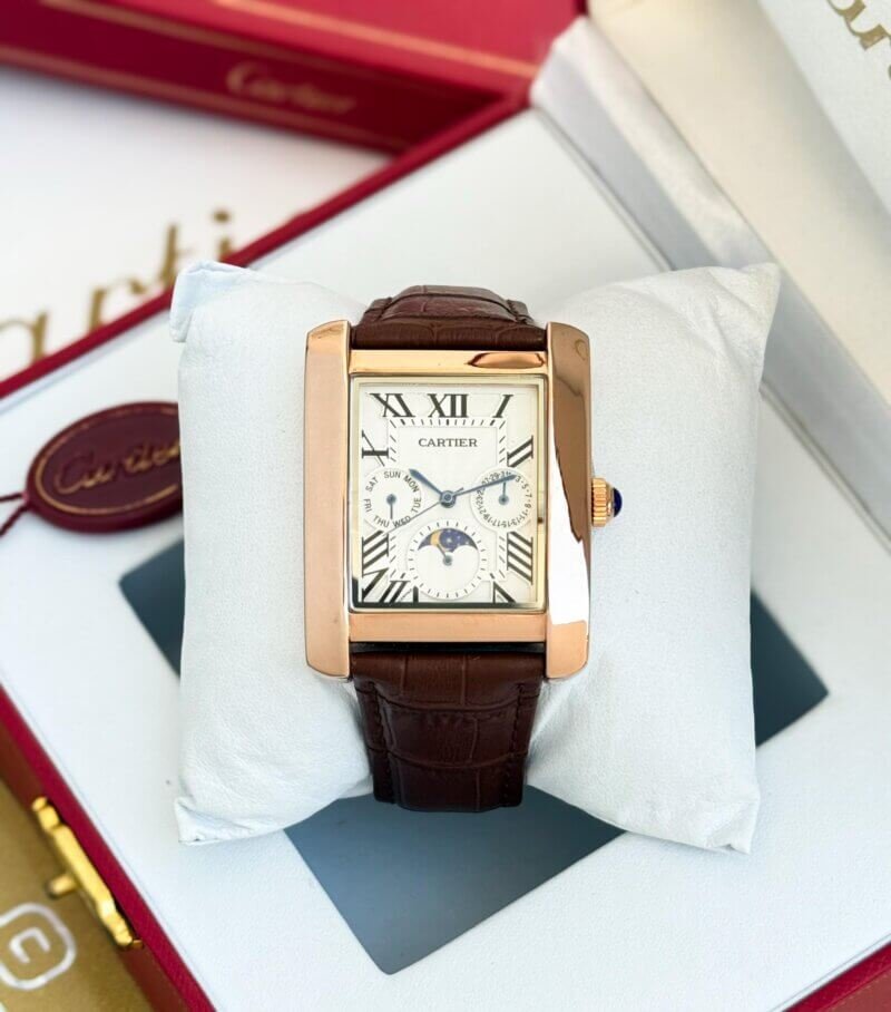 Cartier Tank Chronograph Leather Watch