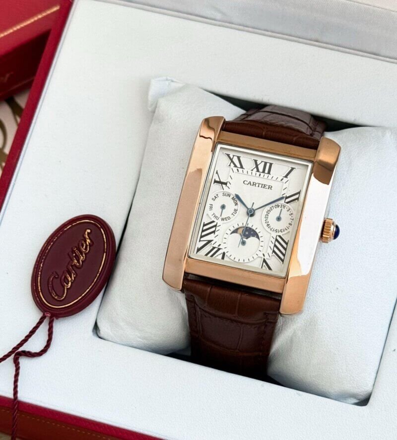 Cartier Tank Chronograph Leather Watch