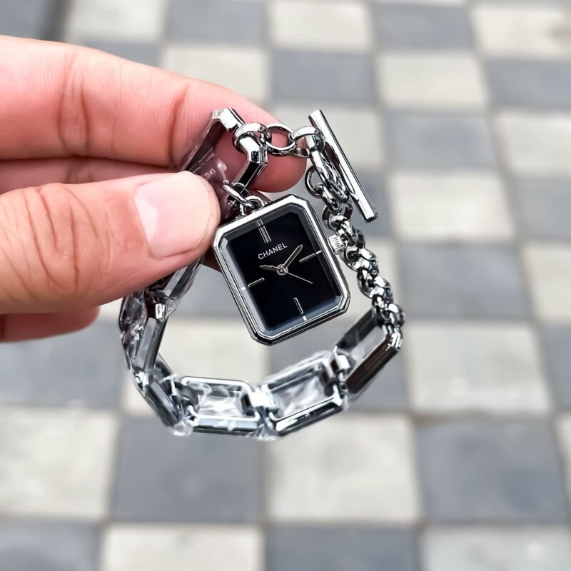 Chanel Paris Silver Black Square Dial
