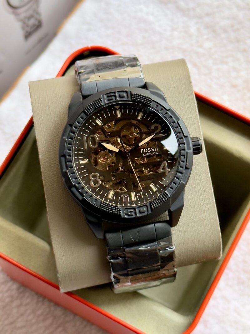 Fossil Bronson Black Automatic Skeleton Watch Fossil Bronson Black Automatic Skeleton Watch