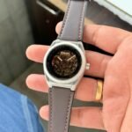 Fossil Everett Black Skeleton Dial Grey Strap