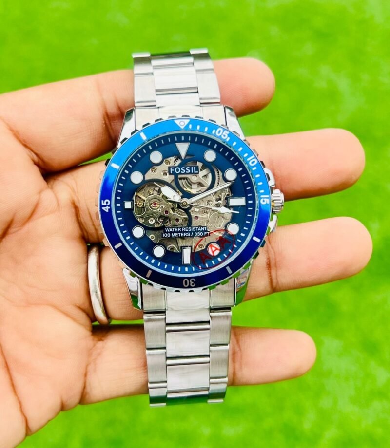 Fossil FB-01 Skeleton Blue Dial Watch