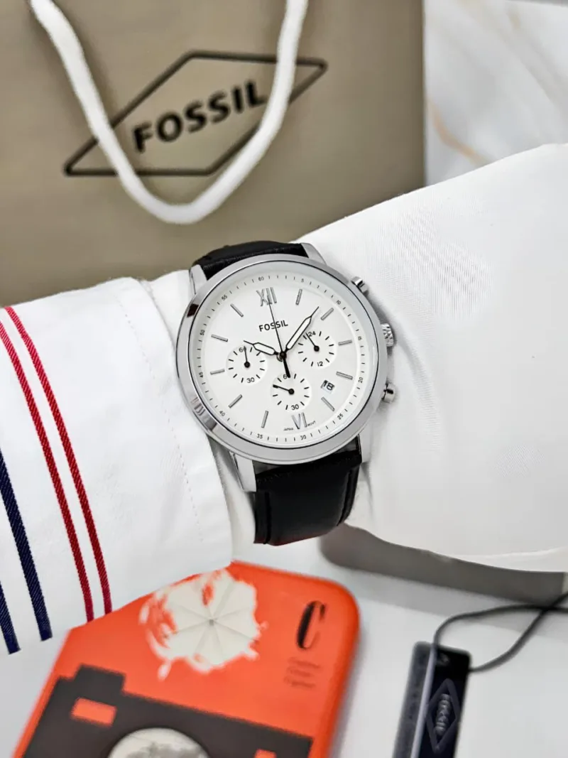 Fossil FS5380 Neutra Chronograph White Dial