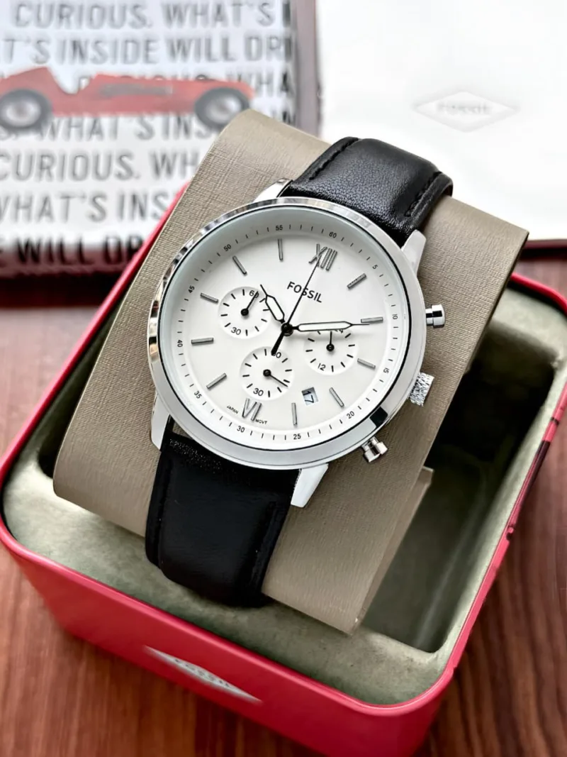 Fossil FS5380 Neutra Chronograph White Dial