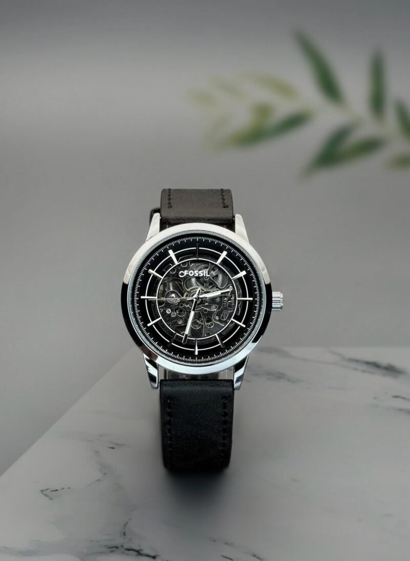 Fossil FSA Skeleton Black Dial