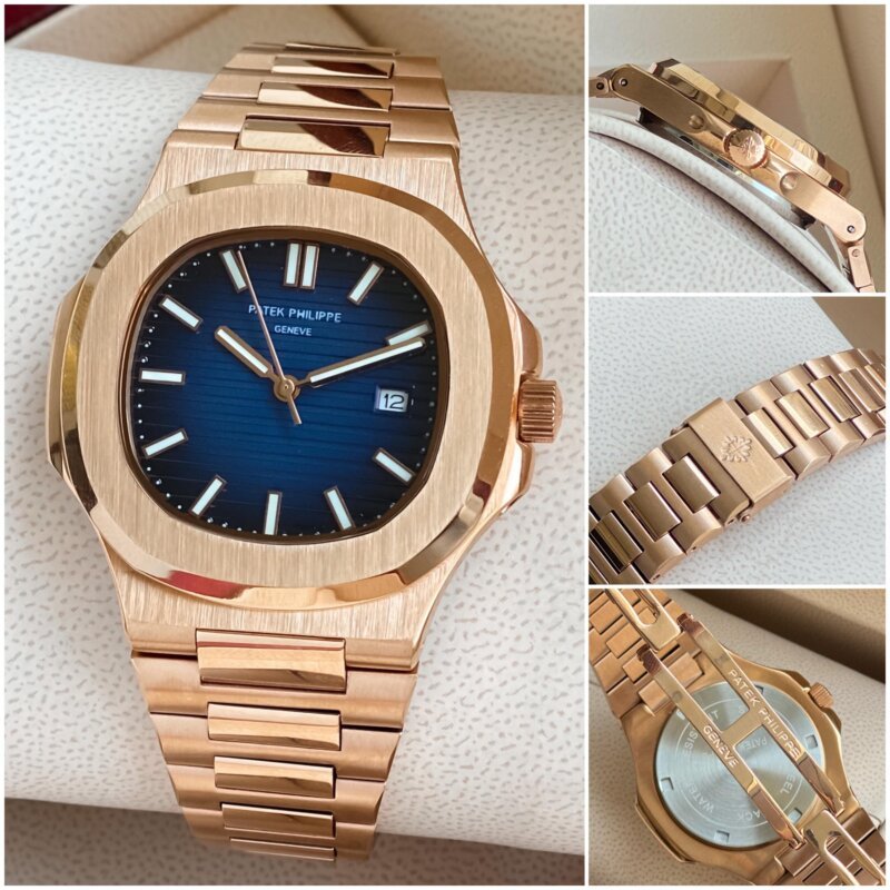 Patek Philippe Nautilus Rosegold Blue Dial Watch Patek Philippe Nautilus Rosegold Blue Dial Watch