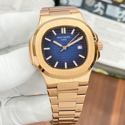 Patek Philippe Nautilus Rosegold Blue Dial Watch