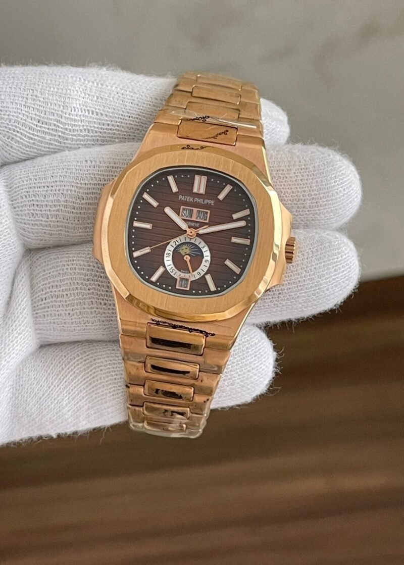 Patek Philippe Nautilus Rosegold Brown Dial Moonphase