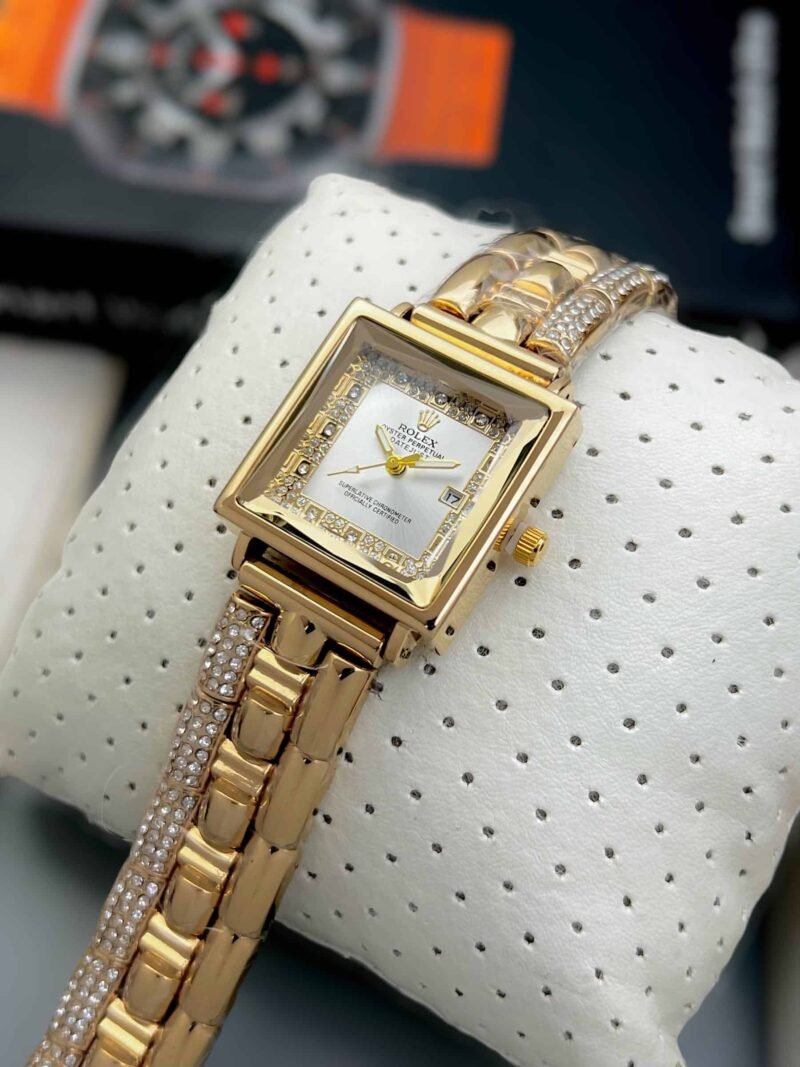 Rolex Ladies Square Diamond Strap Watch