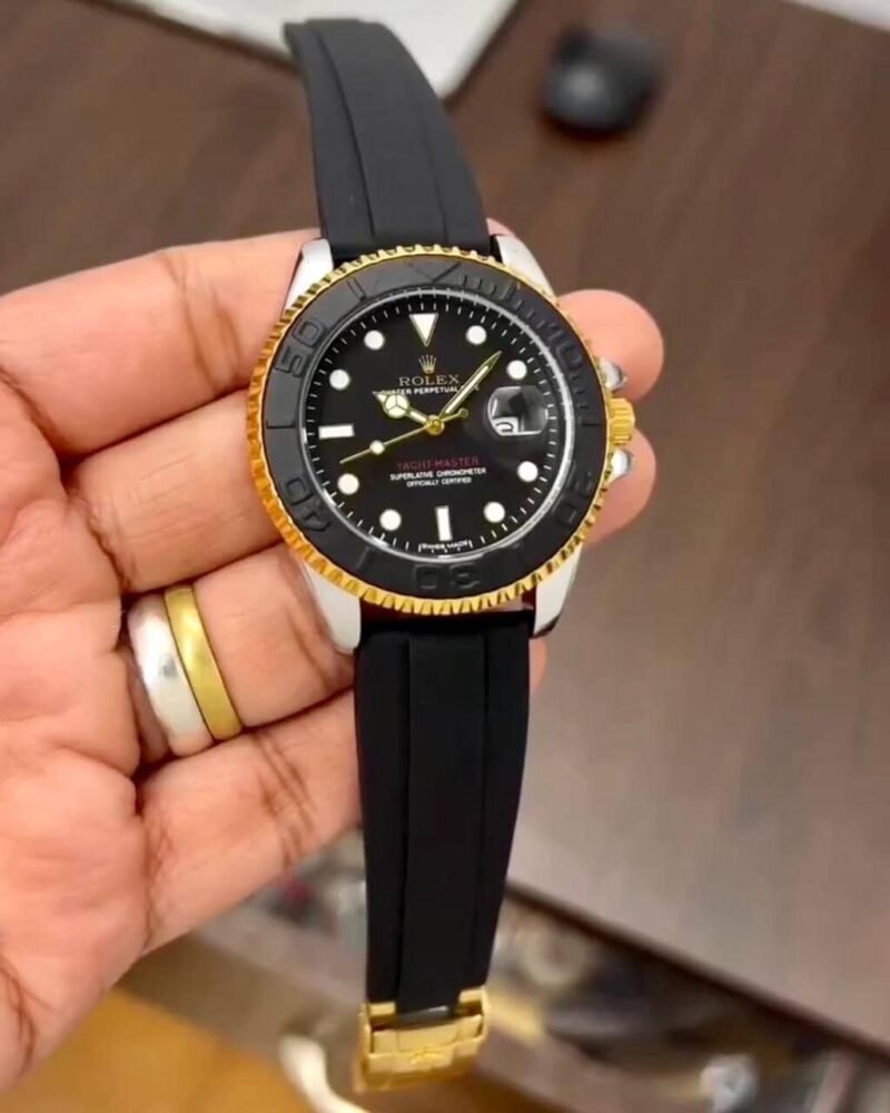 Rolex Yacht-Master Oysterflex Gold Bezel Quartz