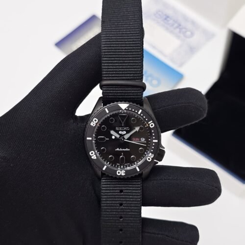 Seiko 5 Sports Nato Strap Black Dial
