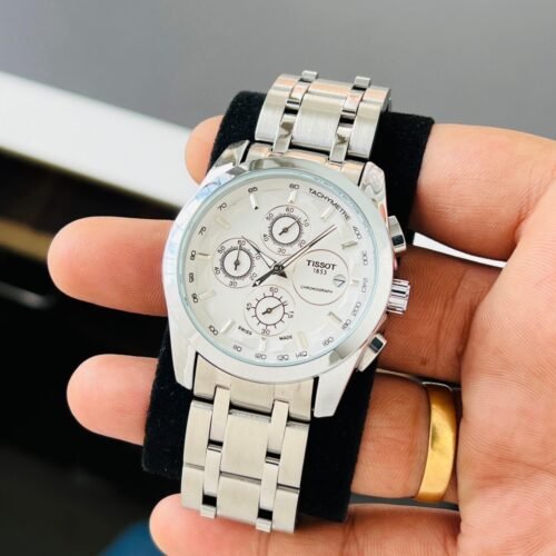 Tissot Couturier Chronograph Silver White Watch
