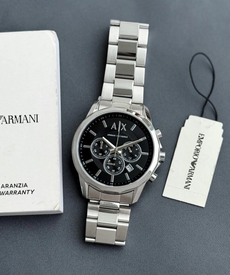 Armani Exchange Chronograph Silver Black Face Armani Exchange Chronograph Silver Black Face