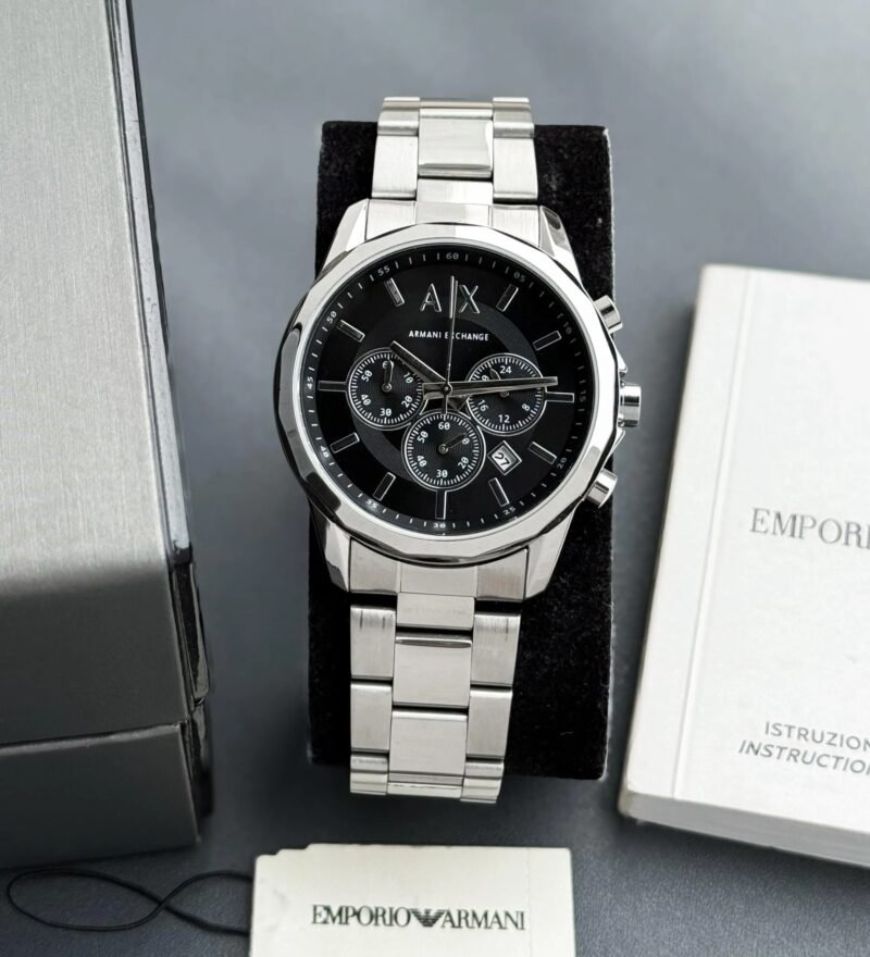 Armani Exchange Chronograph Silver Black Face