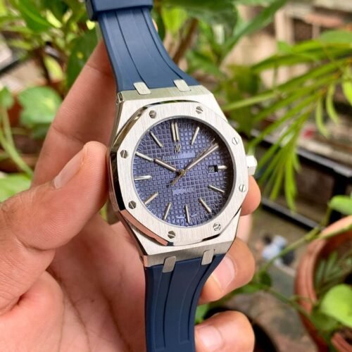 Audemars Piguet Royal Oak Silver Blue Silicone Strap