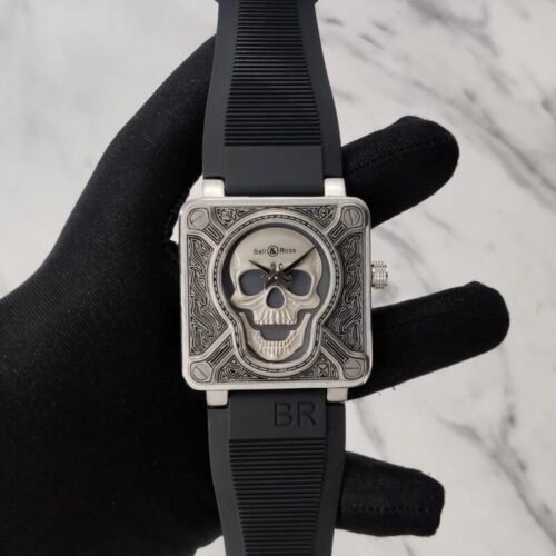 Bell & Ross Burning Skull Grey Broad Square