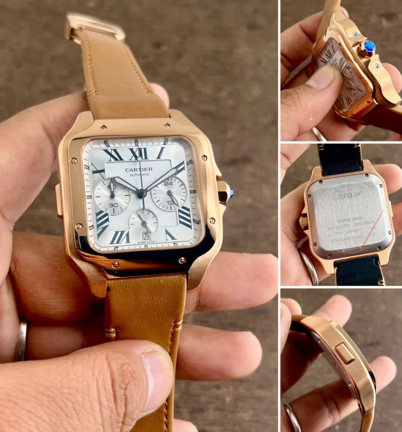 Cartier Santos Chronograph White Dial