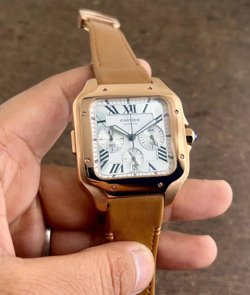 Cartier Santos Chronograph White Dial