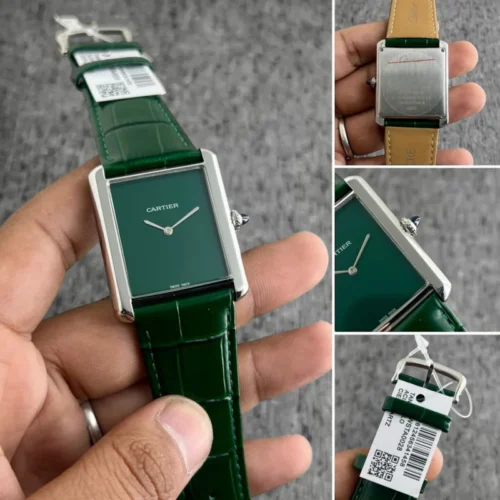 Cartier Tank Slim Silver Green