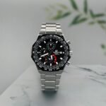 Edifice Quartz Chronograph Silver Black Dial